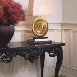 Casa Padrino Luxus Barock Mahagoni Konsole mit Marmorplatte Schwarz 128,5 cm