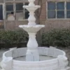 Casa Padrino Luxus Barock Marmor Springbrunnen Weiß Ø 245 x H. 210 cm