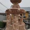 Casa Padrino Luxus Barock Marmor Springbrunnen Rot Ø 250 x H. 460 cm