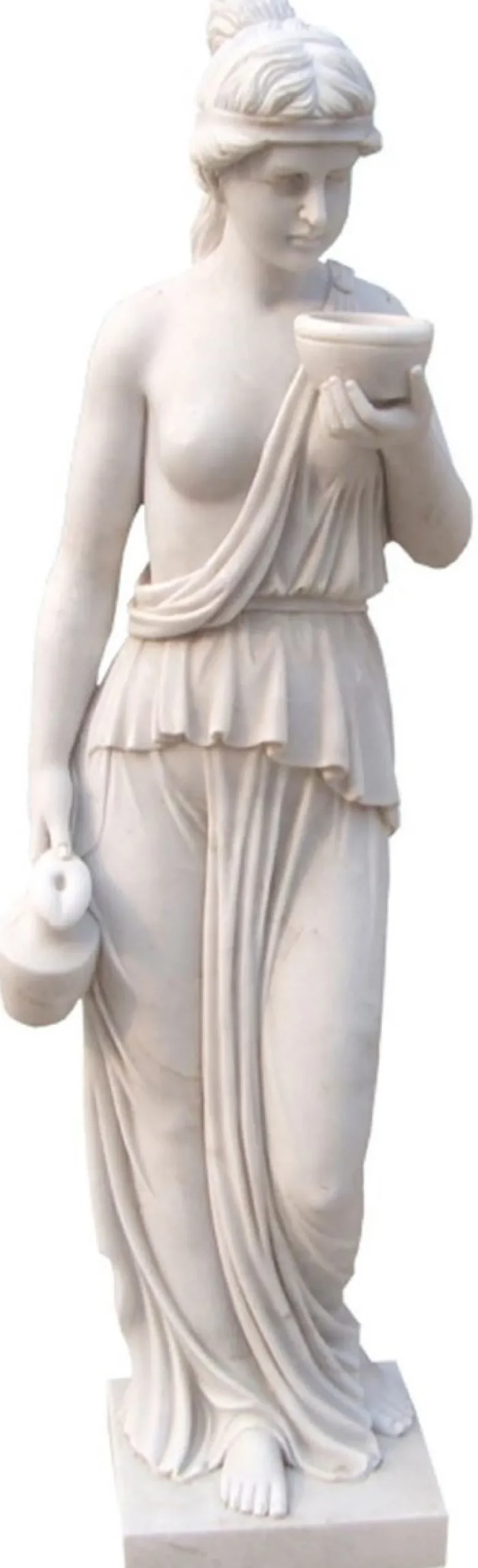 Casa Padrino Luxus Barock Marmor Skulptur Frau Weiß H. 150 cm