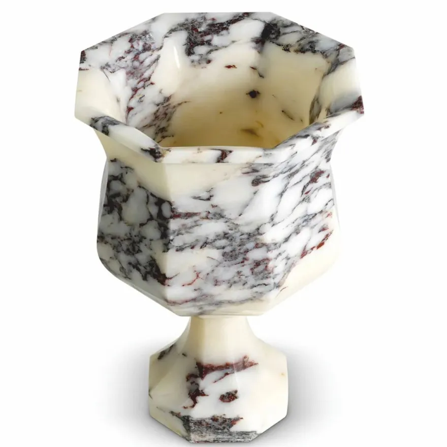 Casa Padrino Luxus Barock Marmor Vase Weiß H. 35,5 cm - Barock Deko Accessoires
