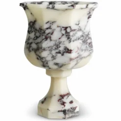 Casa Padrino Luxus Barock Marmor Vase Weiß H. 35,5 cm - Barock Deko Accessoires