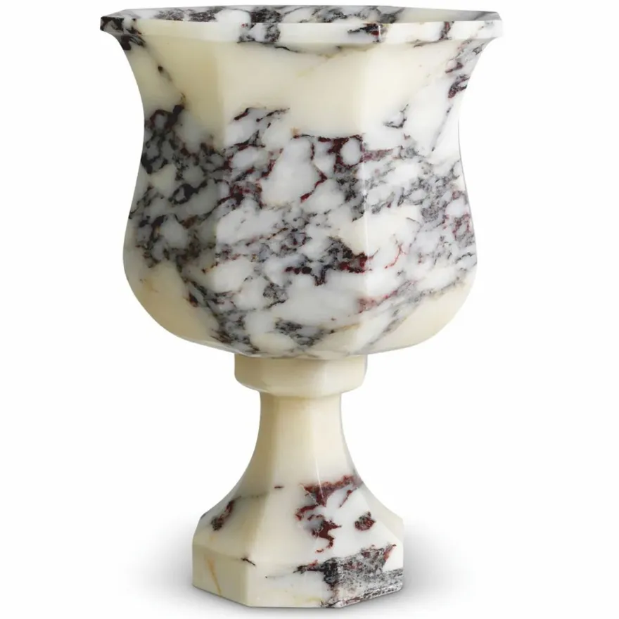 Casa Padrino Luxus Barock Marmor Vase Weiß H. 35,5 cm - Barock Deko Accessoires