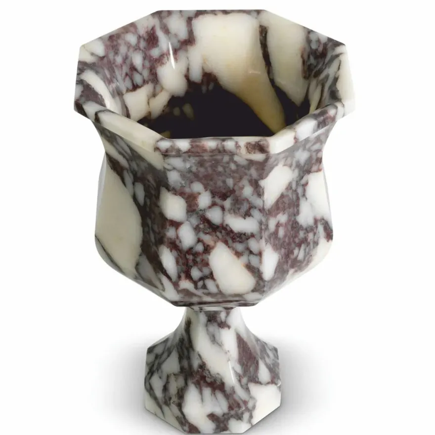 Casa Padrino Luxus Barock Marmor Vase Weiß H. 35,5 cm - Barock Deko Accessoires