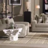 Casa Padrino Luxus Barock Marmor Couchtisch Weiß - Handgefertigter Barockstil Marmor Wohnzimmertisch - Prunkvolle Luxus Barock Marmor Wohnzimmer Möbel