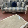 Casa Padrino Luxus Barock Massivholz Couchtisch Weiß / Beige / Gold - Handgefertigter Wohnzimmertisch im Barockstil - Barock Wohnzimmer Möbel - Edel & Prunkvoll