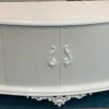 Casa Padrino Luxus Barock Massivholz Sideboard Hochglanz Weiß - Handgefertigter Massivholz Schrank mit 4 Türen - Luxus Barock Möbel - Wohnzimmer Möbel im Barockstil - Barock Einrichtung
