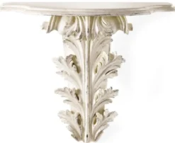 Casa Padrino Luxus Barock Massivholz Wandkonsole Antik Cremeweiß - Italienische Barockstil Wanddeko Konsole - Barock Wanddeko - Barock Möbel - Luxus Qualität - Made in Italy
