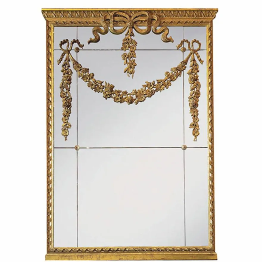 Casa Padrino Luxus Barock Massivholz Spiegel Antik Gold H. 160 cm - Made in Italy