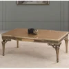 Casa Padrino Luxus Barock Massivholz Couchtisch Gold 120 cm - Barock Wohnzimmer Möbel