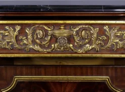 Casa Padrino Luxus Barock Massivholz Kommode mit Marmorplatte Dunkelbraun / Gold / Schwarz - Prunkvolle Barock Möbel