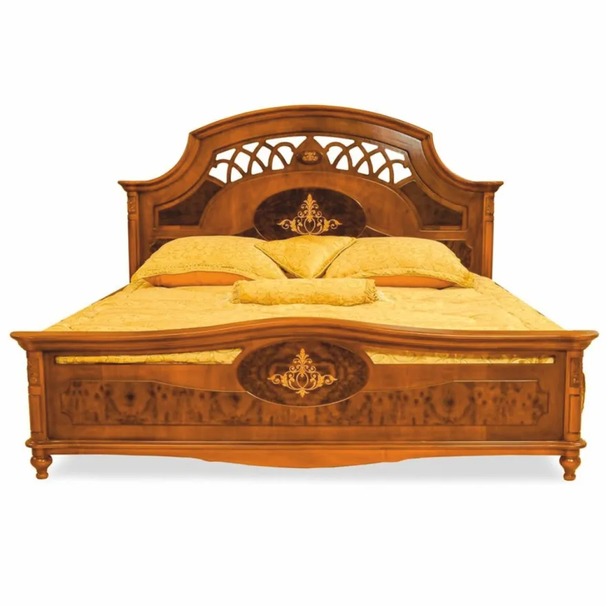 Casa Padrino Luxus Barock Massivholz Doppelbett Braun / Dunkelbraun - Barock Schlafzimmer Möbel