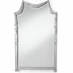 Casa Padrino Luxus Barock Massivholz Spiegel Silber H. 135 cm - Made in Italy