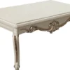 Casa Padrino Luxus Barock Massivholz Couchtisch Weiß / Gold 110 x 70 x H. 50 cm - Wohnzimmertisch - Wohnzimmer Möbel