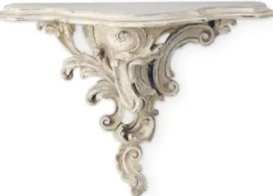 Casa Padrino Luxus Barock Massivholz Wandkonsole Antik Creme - Prunkvolle Barockstil Wanddeko Konsole - Barock Wanddeko - Barock Möbel - Luxus Qualität - Made in Italy