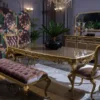 Casa Padrino Luxus Barock Möbel Set Sideboard mit Spiegel Grau / Gold - Prunkvoller Massivholz Schrank mit Wandspiegel - Edle Möbel im Barockstil - Luxus Qualität