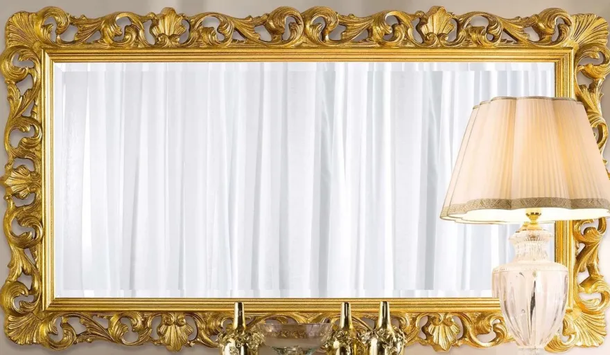 Casa Padrino Luxus Barock Möbel Set Cremefarben / Gold - 1 Barock Sideboard & 1 Barock Wandspiegel - Barock Möbel - Luxus Qualität - Made in Italy