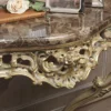 Casa Padrino Luxus Barock Möbel Set Konsole mit Spiegel Gold / Grau / Braun - Prunkvoller handgeschnitzter Konsolentisch mit Wandspiegel - Hotel Restaurant Schloss Möbel - Luxus Qualität - Made in Italy