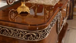 Casa Padrino Luxus Barock Möbel Set Braun / Bronzefarben - 1 Barock Sideboard & 1 Barock Wandspiegel - Handgefertigte Barock Möbel - Edel & Prunkvoll