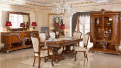 Casa Padrino Luxus Barock Möbel Set Braun / Bronzefarben - 1 Barock Sideboard & 1 Barock Wandspiegel - Handgefertigte Barock Möbel - Edel & Prunkvoll