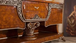 Casa Padrino Luxus Barock Möbel Set Braun / Bronzefarben - 1 Barock Sideboard & 1 Barock Wandspiegel - Handgefertigte Barock Möbel - Edel & Prunkvoll