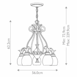Casa Padrino Luxus Barock Messing Kronleuchter Bronze Ø 56 x H. 62,2 cm