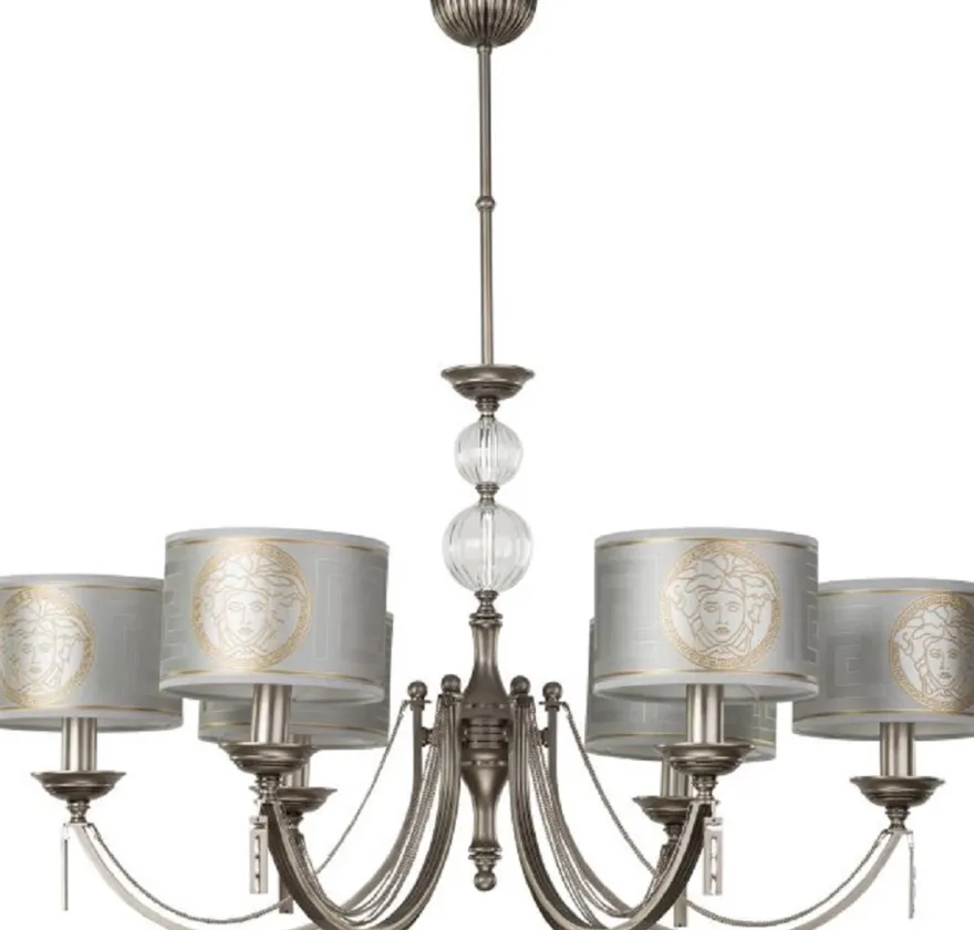 Casa Padrino Luxus Barock Messing Kronleuchter Silber Ø 85 cm