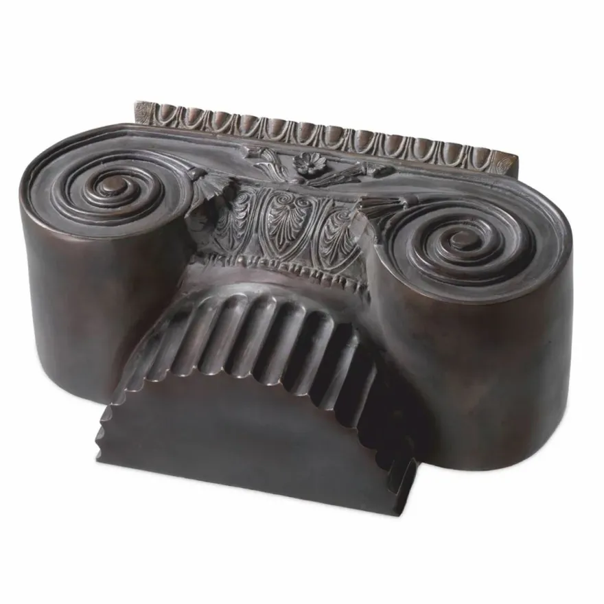 Casa Padrino Luxus Barock Metall Deko Objekt Säulenkopf Bronze 48,5 cm