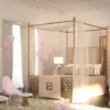 Casa Padrino Luxus Barock Nachtkommode Rosa / Beige - Prunkvoller Kinderzimmer Nachttisch - Barock Kinderzimmer Möbel - Luxus Qualität - Made in Italy