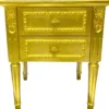 Casa Padrino Luxus Barock Nachtkommode Gold - Massivholz Nachttisch - Kommode mit 2 Schubladen - Handgefertigte Barock Möbel