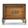 Casa Padrino Luxus Barock Nachtkommode Dunkelbraun / Braun / Silber 62,5 cm - Made in Italy