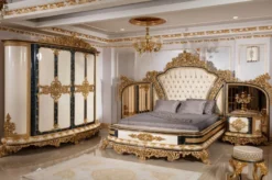 Casa Padrino Luxus Barock Nachtkommoden Set Weiß / Blau / Gold - Prunkvolle Massivholz Nachttische - Barock Schlafzimmer Möbel - Edel & Prunkvoll