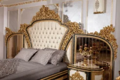 Casa Padrino Luxus Barock Nachtkommoden Set Weiß / Blau / Gold - Prunkvolle Massivholz Nachttische - Barock Schlafzimmer Möbel - Edel & Prunkvoll