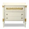 Casa Padrino Luxus Barock Nachtkommode Elfenbein / Gold - Barockstil Schlafzimmer Möbel