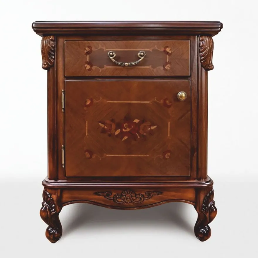 Casa Padrino Luxus Barock Nachtkommode Dunkelbraun H. 72,5 cm - Barock Möbel
