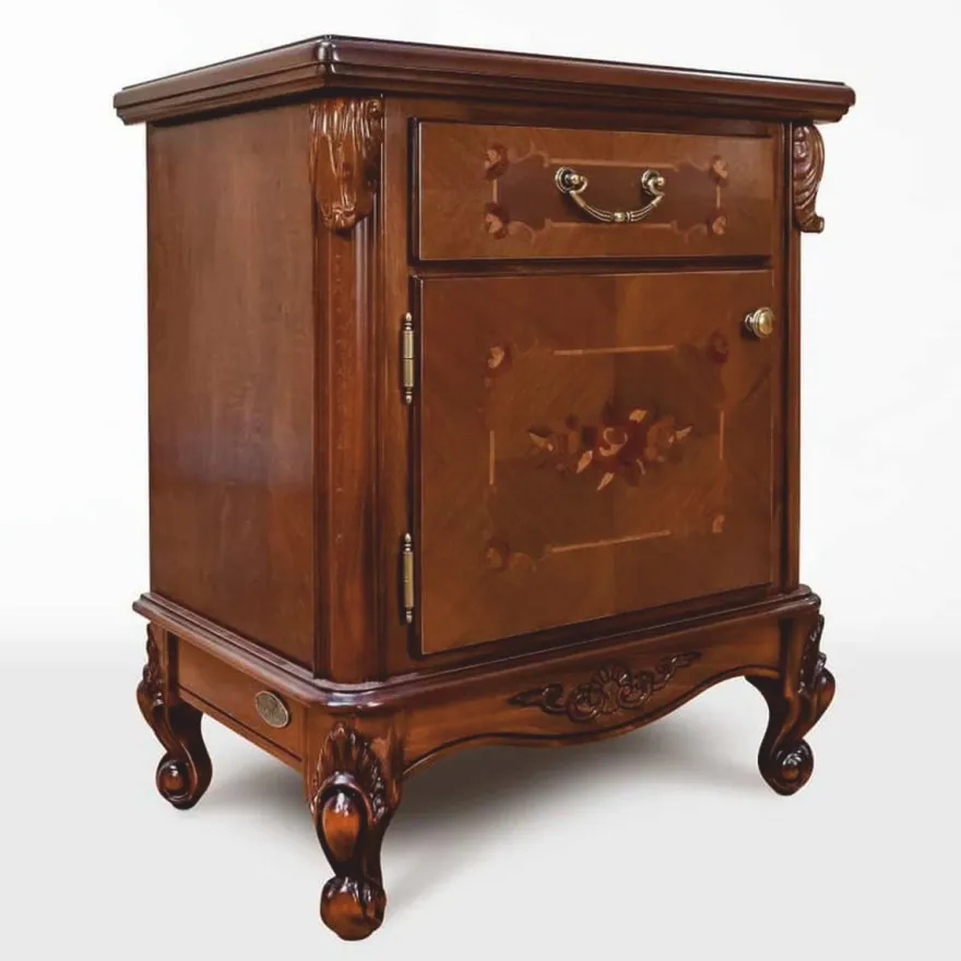 Casa Padrino Luxus Barock Nachtkommode Dunkelbraun H. 72,5 cm - Barock Möbel