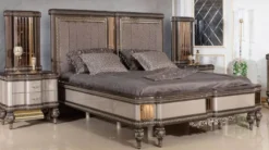 Casa Padrino Luxus Barock Nachtkommode Grau / Schwarz / Gold - Prunkvoller Barockstil Nachttisch mit 2 Schubladen - Luxus Schlafzimmer Möbel im Barockstil - Barock Möbel - Barock Interior