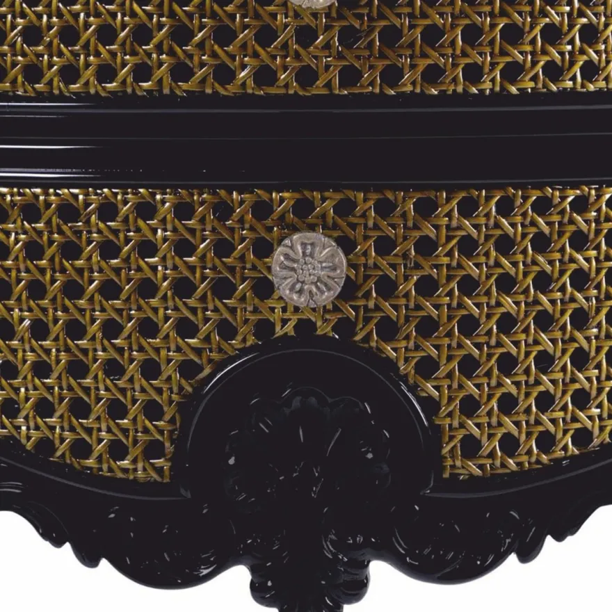 Casa Padrino Luxus Barock Nachtkommode im chinesischen Stil Schwarz / Gold / Weiß