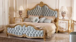 Casa Padrino Luxus Barock Nachtkommode Weiß / Braun / Gold 75 cm