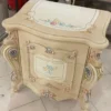Casa Padrino Luxus Barock Nachtkommode Beige / Creme / Mehrfarbig 75 cm