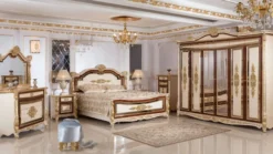 Casa Padrino Luxus Barock Nachtkommode Weiß / Beige / Braun / Gold - Prunkvoller Barock Nachttisch mit 3 Schubladen - Luxus Schlafzimmer Möbel im Barockstil - Barock Möbel - Barock Einrichtung