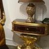 Casa Padrino Luxus Barock Nachtkommode Dunkelbraun / Gold - Handgefertigter Nachttisch mit Schublade - Hochwertige Barock Schlafzimmer Möbel - Edel & Prunkvoll