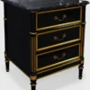 Casa Padrino Luxus Barock Nachtkommode Schwarz / Gold - Barock Mahagoni Nachttisch mit 3 Schubladen und Marmorplatte - Barock Schlafzimmer Möbel - Luxus Möbel in Barockstil - Edel & Prunkvoll