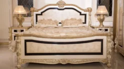 Casa Padrino Luxus Barock Nachtkommode Weiß / Beige / Schwarz / Gold - Prunkvoller Barockstil Nachttisch mit 3 Schubladen - Luxus Schlafzimmer Möbel im Barockstil - Barock Möbel - Barock Interior
