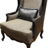 Casa Padrino Luxus Barock Ohrensessel Gold / Schwarz 78 x 80 x H. 108 cm - Edler Wohnzimmer Sessel im Barockstil - Barock Wohnzimmer Möbel