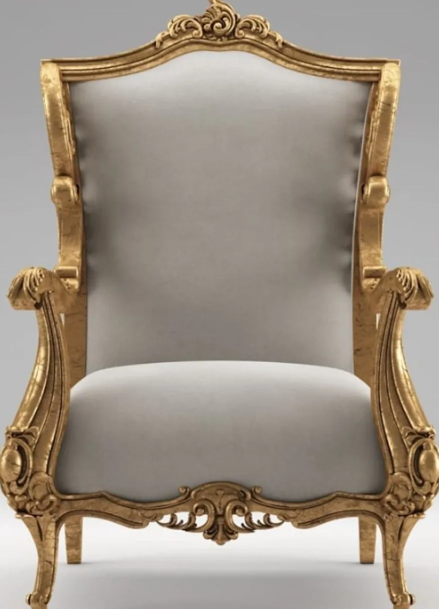 Casa Padrino Luxus Barock Ohrensessel Grau / Antik Gold 85 x 80 x H. 113 cm - Wohnzimmer Samt Sessel - Edel & Prunkvoll