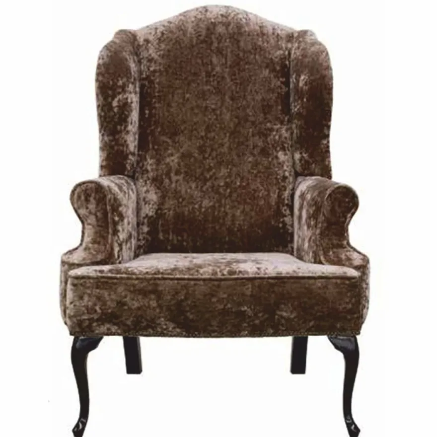 Casa Padrino Luxus Barock Ohrensessel Braun / Schwarz H. 115 cm - Barock Möbel