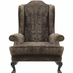 Casa Padrino Luxus Barock Ohrensessel Grau / Dunkelgrün H. 120 cm - Barock Möbel