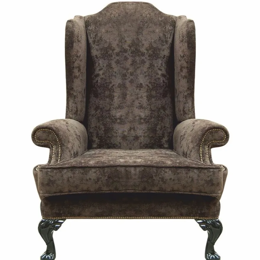 Casa Padrino Luxus Barock Ohrensessel Grau / Dunkelgrün H. 120 cm - Barock Möbel