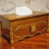 Casa Padrino Luxus Barock Papiertuchbox - Taschentuchbox Braun / Gold - Made in Italy